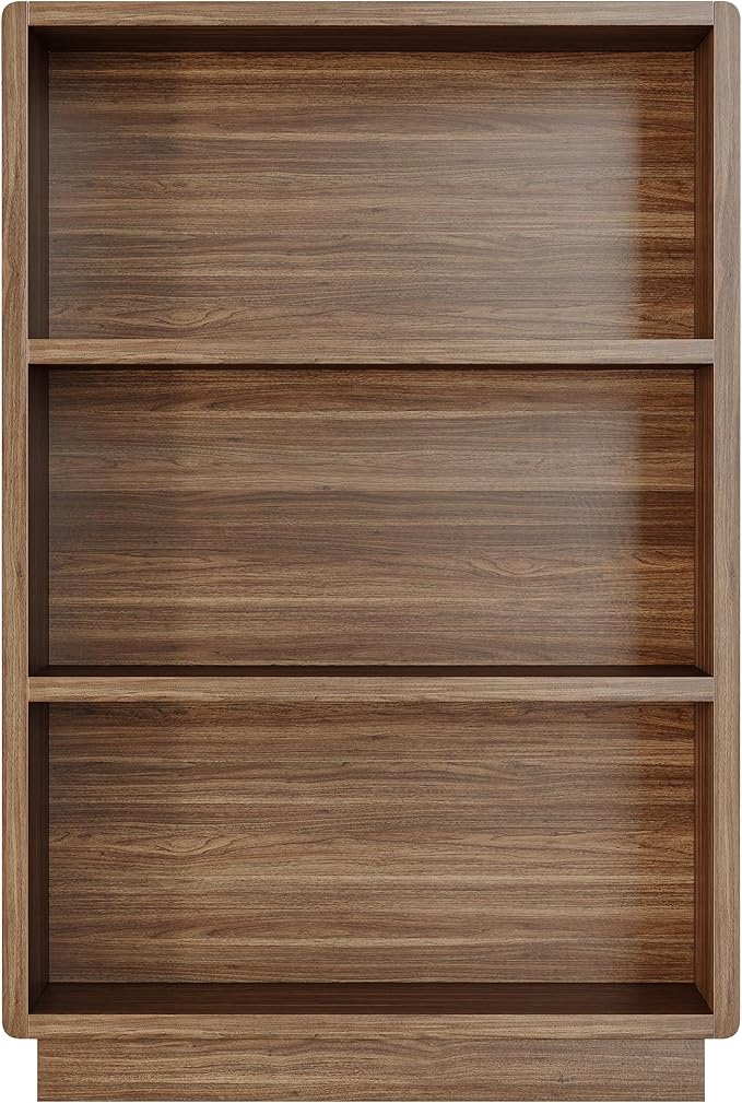 ChooChoo 3-Tier Bookcase, Wooden Bookshelf, Farmhouse Bookshelf with Open Storage, Tall Bookcase for Bedroom and Home Office,