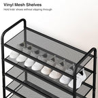 STO STO 10-Tier Shoe Rack with Sturdy Mesh Shelves, Tall Metal Shoe Organizer for Entryway, Closet, Garage, Front Door, Holds