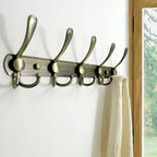Dseap Wall Mounted Coat Rack - 5 Tri Hooks, Heavy Duty, Stainless Steel, Metal Coat Hook Rail for Coat Hat Towel Purse Robes 
