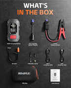 7500A Jump Starter with 180PSI Air Compressor, 24000mAh Car Battery Jump Starter(All Gas/10.0L Diesel), 65W Fast Charge,