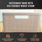 BINO | Woven Plastic Basket | Small (Natural Grey), 4-Pack | THE JUTE COLLECTION | Home Organization, Space - Saving Storage,