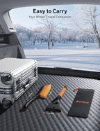 AstroAI 27" Snow Brush and Ice Scrapers for Car Windshield, Detachable Snow Scrapers with Ergonomic Foam Grip for Cars, Trucks, SUVs (Heavy Duty ABS, PVC Brush, Orange) (Pack of 2)
