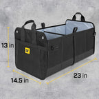 CAT FlexTrunk Car Trunk Organizer Storage - Collapsible Dual-Compartment Automotive Adjustable Pockets Expandable Sturdy Multipurpose