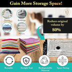 Vacuum Storage Bags – 12 Pack with Hand Pump | Space Saver Compression Bags for Clothes & Bedding | Extra Thick, Airtight Dou