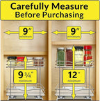 LYNK PROFESSIONAL® Pull Out Spice Organization for Cabinets - 8-3/8 inch Wide – Spice Rack for Inside Cabinets, Slide Out Spi