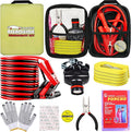 Car Emergency Roadside Tool Kit, Auto Emergency Kits Vehicles, with Jumper Cables kit，Car Safety Roadside Assistance Kit,Head