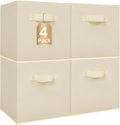 STORAGE MANIAC Storage Cubes, 11 Inch Collapsible Storage Bins with Handles, 4 Pack Fabric Foldable Bins for Organization, Du