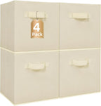 STORAGE MANIAC Storage Cubes, 11 Inch Collapsible Storage Bins with Handles, 4 Pack Fabric Foldable Bins for Organization, Du