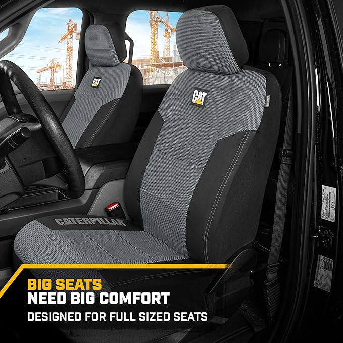 Cat MeshFlex Automotive Seat Covers for Cars Trucks and SUVs – Gray Car Seat Covers for Front Seats, Truck Seat Protectors wi