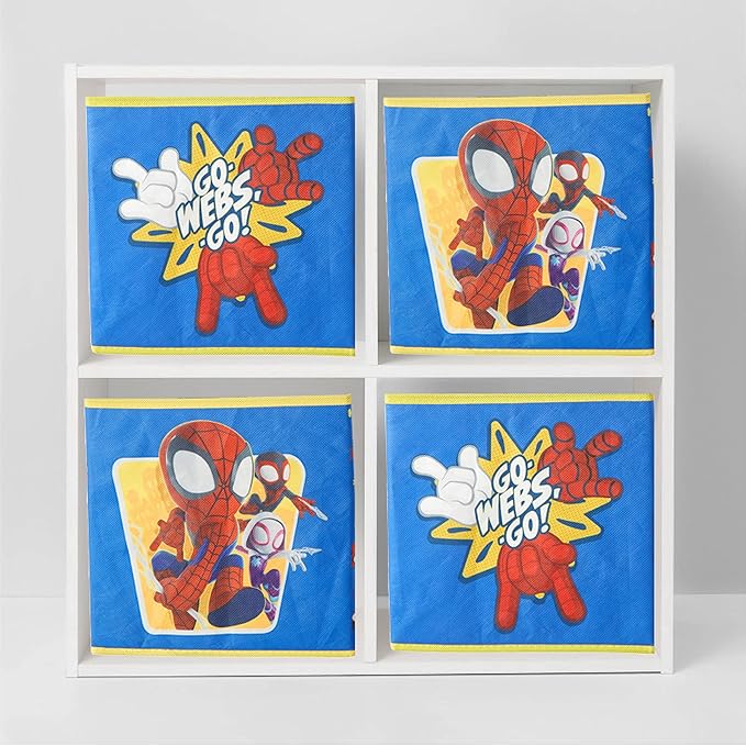 Marvel Spidey and His Amazing Friends Set of Two Spacious Collapsible Storage Cubes, 10"x10"