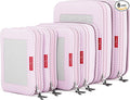 LeanTravel Premium Compression Packing Cubes for Travel - Suitcase Organizer Bags with Double Zipper & Breathable Mesh Panel 