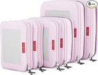 LeanTravel Premium Compression Packing Cubes for Travel - Suitcase Organizer Bags with Double Zipper & Breathable Mesh Panel 
