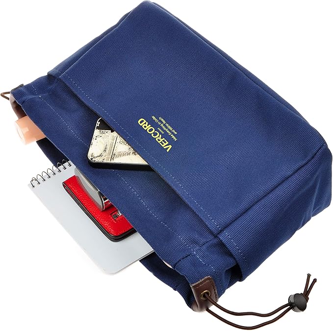 Vercord Canvas Handbag Organizers, Sturdy Purse Insert Organizer Bag in Bag, 10 Pockets Navy Blue Large