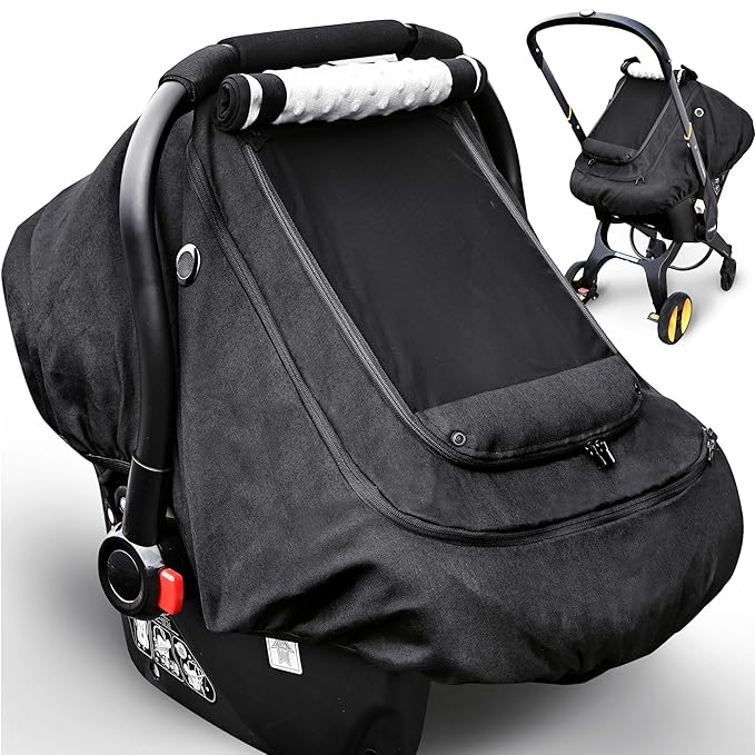 Waterproof Baby Car Seat Cover，YVMVDV Patented Cold Weather Carseat Cover for Babies,Infant Car Seat Cover Canopy for Boy Gir