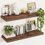 Vivelove 12 Inch Deep Floating Shelves for Wall, 24x12 Long Wall Shelves with Invisible Brackets, for Living Room Bedroom Bat
