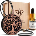 Wood Car Air Freshener — Handmade Car Air Freshener — Tree Of Life Designed Fragrance Oil Diffuser in Wooden Gift Box — Aroma