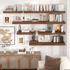 Floating Shelves for Wall, 40" W x 12" D x 2" H, 1 Pack of Long Wall Mounted Engineered Wood Shelves with Invisible Brackets 