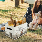 Rustic Squirrel Storage Bins & Boxes with Handles, Farmhouse Squirrel Foldable Basket for Organizing, Live Like Someone Left 