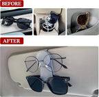 KIWEN Sunglasses Holder for Car Visor, Magnetic Leather Sunglass Eyeglass Hanger Clip for Car Sun Visor Accessories (1, Gray)