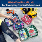 KeepGoing Travel First Aid Kit for Kids – 130 Pc. for Car, Home, Purse, Diaper Bag & Backpack with Latex-Free Bandages - Mini