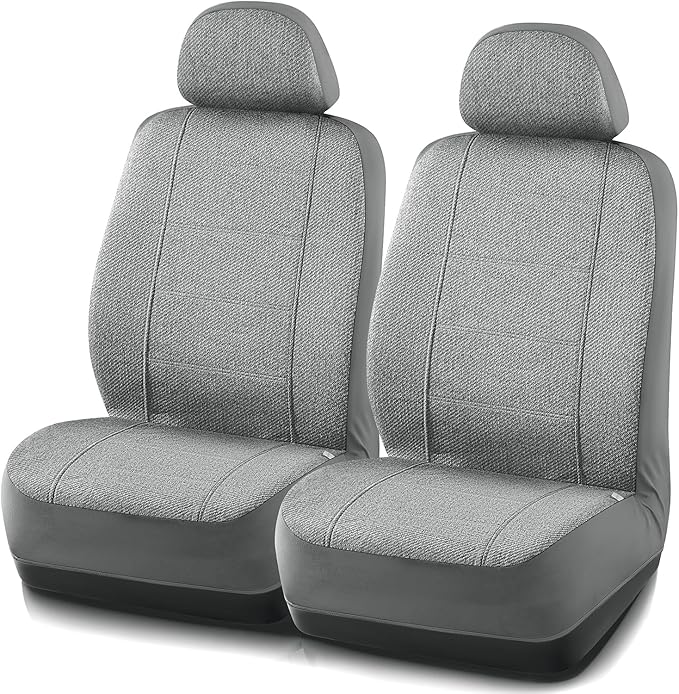 Road Comforts Car Seat Covers for Front Seat, Low Back Heavy Duty Breathable Flax Seat Protector, Airbag, Not Seat Belt Compa
