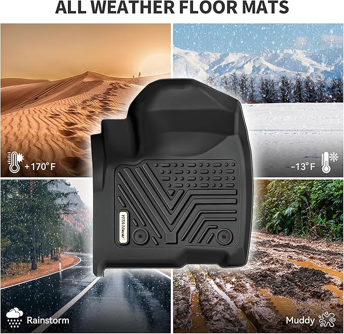 YITAMOTOR Floor Mats Compatible with 2022-2025 2026 Hyundai Tucson (No Hybrid Models), All Weather Protection TPE Heavy Duty Non-Slip Automotive Floor Liners Fits 1st & 2nd Row Full Set, Black