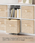 SONGMICS Storage Cubes, 11-Inch Non-Woven Fabric Bins with Double Handles, Set of 6, Closet Organizers for Shelves, Foldable,