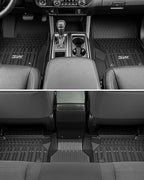 3W Floor Mats Fit for Toyota Tacoma Hybrid 2024 2025 2026, TPE All Weather Custom Fit Floor Liner for Tacoma Accessories 1st and 2nd Row Full Set Car Mats Easy Clean, Black(Only for Hybrid)
