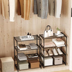 Metal Shoe Rack,Upgrade 5-Tier Stackable Shoe Stand,Narrow Shoe Storage Shelf for Shoes,Boots Entryway and Closet Hallway (wi
