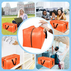 HOMESURE 8 Pack Large Strong Moving Bags with Zippers & Carrying Handles - Water-Resistant - Heavy Duty Storage Tote for Spac