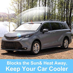 TINGLU Sun Shade for Toyota Sienna Mini Van 2021-2024 2025 2026 Accessories Windshield Sun Shade Window Shade UV Rays Protection Sun Visor Cover with Steering Wheel Sunshade Storage Bag