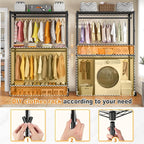 Raybee Clothes Rack with Cover, 45" W Heavy Duty Clothing Racks for Hanging Clothes, Portable Closet with Adjustable Shelves 