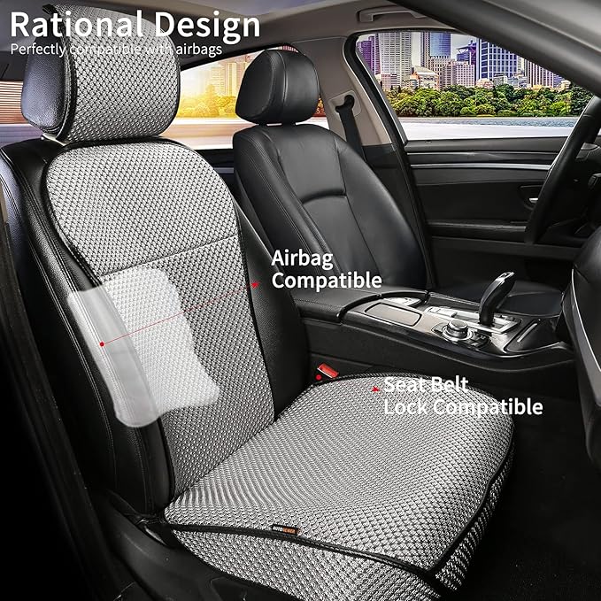 Auto Newer Luxury Breathable Car Seat Cover Fit Four Seasons, Universal Front of Car Seat Cushions, Bottom Seat Covers of Ful