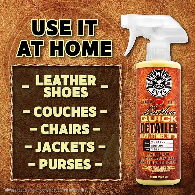 Chemical Guys Leather Quick Detailer for Car Interiors, Furniture, Apparel, Shoes, Sneakers, Boots, and More (Works on Natura