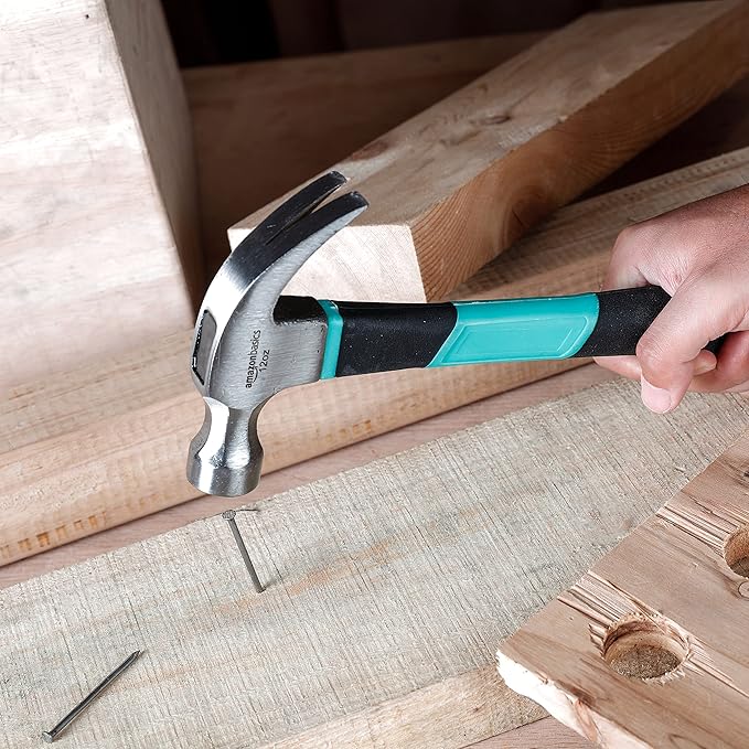 Amazon Basics 104-Piece Home Repair Household Tool Set with Easy Carrying Round Pouch, Portable Hand Tool Kit, Turquoise, 14.
