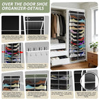 Kotkn 24-Pair Over Door Shoe Organizer for Family & Kids, Double Sided | Hanging Storage for Sneakers, Boots, Toys & Room Org