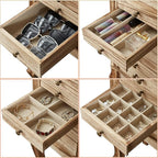 Emfogo Standing Jewelry Armoire, 7 Drawers & 2 Side Doors Jewelry Amoire Cabinet Standing with Top Flip Makeup Mirror, Jewelr