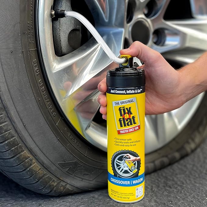 Fix-A-Flat S60430 Aerosol Emergency Flat Tire Repair and Inflator, for Large Tires, Eco-Friendly Formula, Universal Fit for A