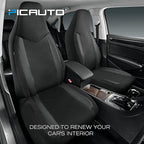 PIC AUTO Car Seat Covers, High-Back Full Set Automotive Seat Covers, Front and Rear Bench - Sports Carbon Fiber Mesh Design, 