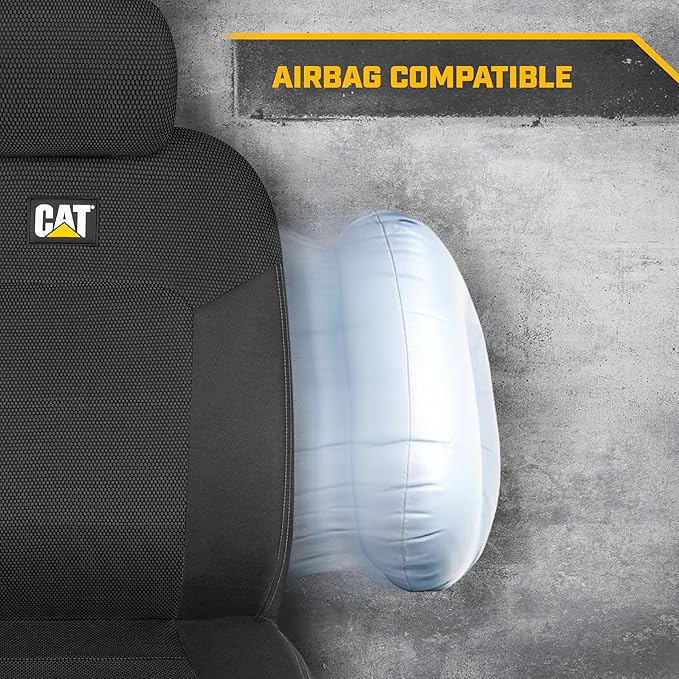 Cat® MeshFlex Automotive Seat Covers for Cars Trucks and SUVs (Set of 2) – Black Car Seat Covers for Front Seats, Truck Seat 