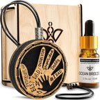 Handmade Wood Car Air Freshener — Father’s Hands Designed Refillable Essential Oil Diffuser — Long Lasting Ocean Breeze Fragr