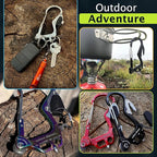 OUTDOOR ELEMENT Fire Escape, Emergency Escape Tool, Seatbelt Cutter, Window Breaker, Multi Tool, Fire Starter, Carabiner, and