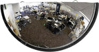 18” Acrylic Bubble Half Dome Mirror with Black Rim, Round Indoor Security Mirror for Driveway Safety Spots, Outdoor Warehouse Side View, Circular Wall Mirror for Office Use - Vision Metalizers (DPB1812)
