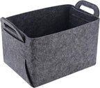 Minoisome Storage Basket Felt Storage Bin Collapsible& Convenient Box Organizer with Carry Handles for Office Bedroom Closet 