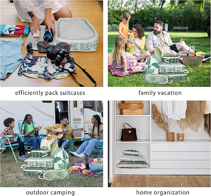 6 Pcs Compression Packing Cubes, Packing Cubes for Travel, Waterproof Luggage Organizer Bags Set, Cute Packaging Cubes for Wo