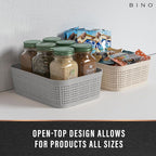BINO | Woven Plastic Basket | XS (Natural), 5-Pack | THE JUTE COLLECTION | Home Organization, Space - Saving Storage, Stylish