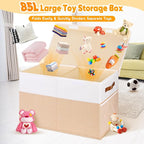 Mabahoo Large Toy Box, Collapsible Sturdy Storage Chest With Lids, Kids Toy Chest Storage Organizer Toddler Bin Boxes for Liv