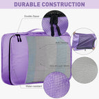 Toncoke 8-Piece Packing Cubes for Travel, Mesh Luggage Organizers with Shoe Bag, Toiletry Bag, Laundry Pouches, 4 Sizes (XL/L