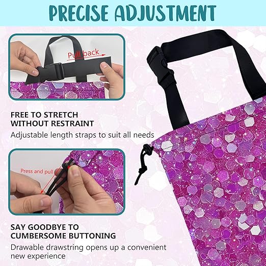 Car Garbage Bag Pink and Purple Hexagonal Hanging Canvas Car Trash Bag Drawstring Car Back Seat Organizer for Car Back Front Seat Console with Adjustable Buckle