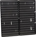 Wall Control Kitchen Pegboard Organizer Pots and Pans Storage Rack Organization Kit with Black Pegboard and White Accessories